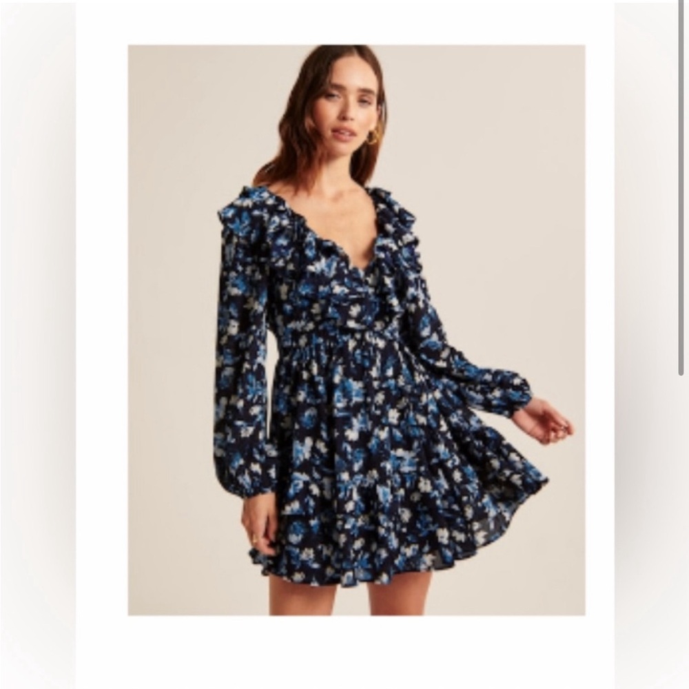 Abercrombie & fitch - long sleeve ruffle mini dress - sz XLP